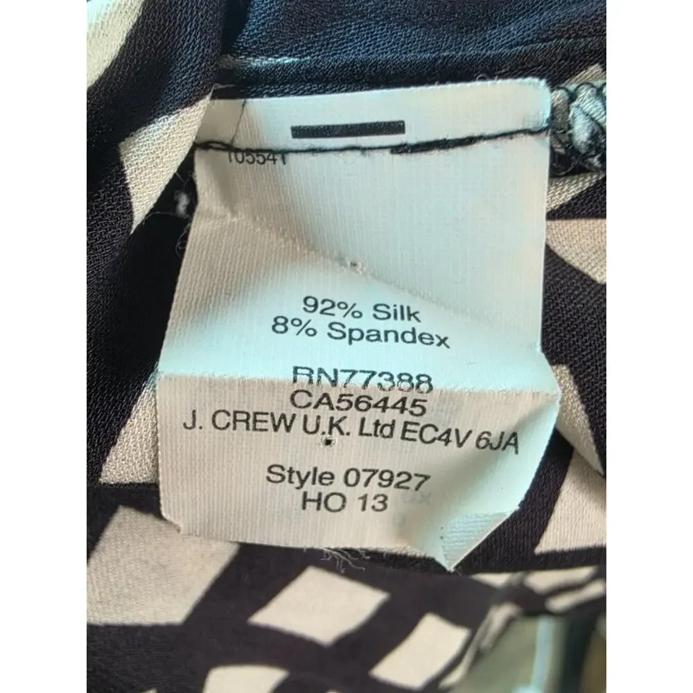 J.Crew Silk Windowpane Lightweight Blouse FLAW 2